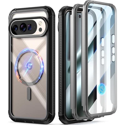 For Google Pixel 10 Pro XL 5G Case Poetic MagPro Built-in Screen Cover Black - Image 1 of 4