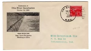 #681 Ohio River 1929 FDC - Unofficial Madison IN Cancel Planty #13 Shockley - Picture 1 of 2