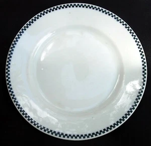 Piatto SCHECKERBOARD bianco nero Shenango Cina anni 20-30 diametro 8 pollici - Foto 1 di 4