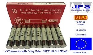 SIBA 70 065 63 4A Fuse Quick Acting F4A 500V typ 189020 JPSF024 Pack of 1/5/10 - Picture 1 of 10