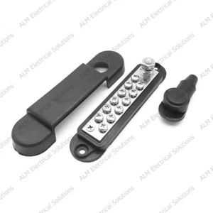 Black VTE 12 Point Busbar Power Distribution Post 180 Amp With Cover 71225N14 - Picture 1 of 1