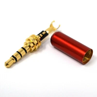 4 Pole 3.5mm 1/8" Male Repair headphone Jack Plug Metal Audio Soldering - Image 1 of 4