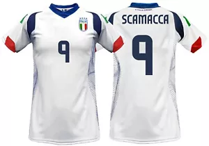 Maglia Scamacca Italia Ufficiale 2024 azzurri away bianca adulto ragazzo - Foto 1 di 2