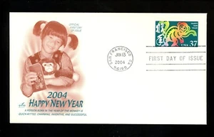 US FDC #3832 Artcraft 2004 San Francisco CA Chinese Lunar New Year of Monkey - Picture 1 of 2