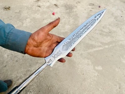 God of War Kratos Leviatán Guerrero Lanza Cuchillo Doble Borde Acero al Carbono Grabado Foto 1 de 4