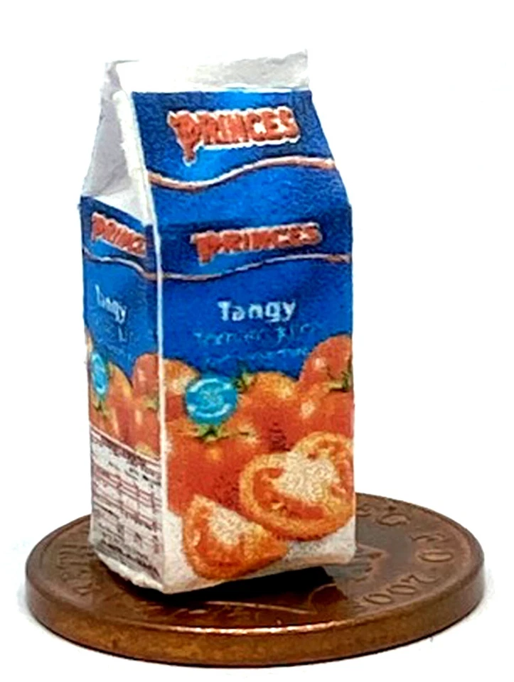 Poupées Maison Tomate Jus Petit Vide Fait Main Carton Miniature Cuisine Tumdee - Photo 1/4