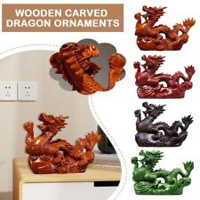 Wooden Chinese Dragon Statue Carved Chinese Dragon Ornaments For Home New S6W3