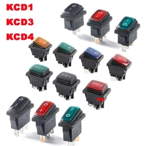  20A On/Off Rectangle Rocker Switch 2,3 Position Waterproof Car Dash Boat Button - Picture 1 of 35