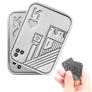 Metal Poker Magnetic Fidget Push Card Slider Stress Relief Toy Gifts Skull US - Picture 1 of 10