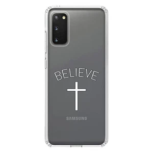 Durchsichtige Hülle für Galaxy S (Modell auswählen) BELIEVE Cross, Jesus - Bild 1 von 12