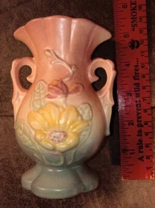 Vintage Rumpfvase - Magnolienmuster - um 1946 - matte Ausführung - Bild 1 von 7