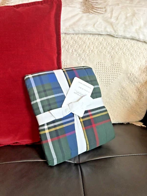 Pottery Barn Plaid Disney Holiday Pillow cover Stewart Sherpa lodge party gift / - Image 1 of 4