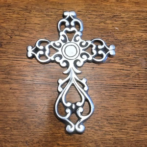 Verziertes religiöses Zinnkreuz Wandbehang/Dekorativ 8 Zoll - Bild 1 von 1