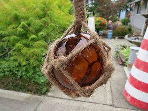 BOLA FLOTANTE DE CRISTAL CURIOSO MARRÓN ÁMBAR BOYA BOYA BOY - Imagen 1 de 4