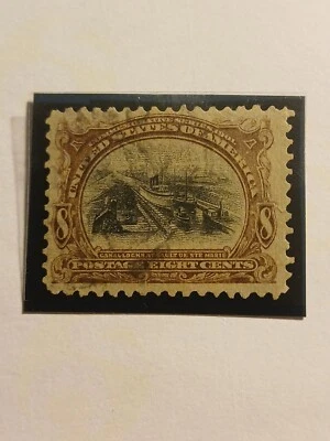 Vintage Stamp 1901, 8cent BrownViolet, VfNH,NG, Uncir, Cancel - Image 1 of 2
