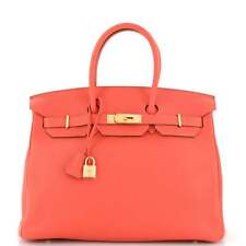 Hermes Birkin Handbag Rose Jaipur Clemence with Gold Hardware 35 Pink