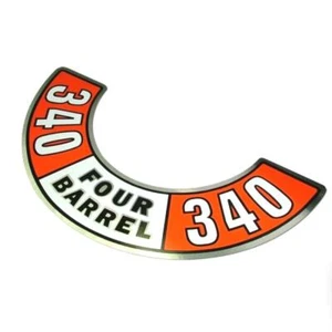 Fits 1972-73 Dodge Plymouth 340 Four Barrel Air Cleaner Decal MoPar Cuda Charger - Bild 1 von 8