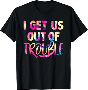 i get us into out of trouble set matching couples women men Gift Unisex T-Shirt - Picture 1 of 4