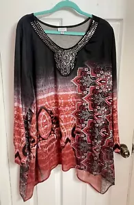 Avenue Damen Gr. 26/28 Pullover Bluse so hübsch Pailletten - geräumig - Bild 1 von 5