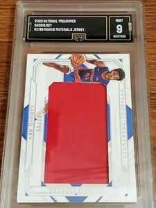 Saddiq Bey Pistons 2020-21 National Treasures Patch Rookie /99 GMA Grado 9 Mint - Foto 1 di 2
