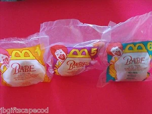 3 LOT - 1995 MCDONALDS HAPPY MEAL BABE TOYS - BABE, FERDINAND, AND DUTCHESS - Picture 1 of 4