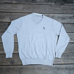 Maglione grande Peter Millar con corona morbido collo a V grigio - Foto 1 di 5