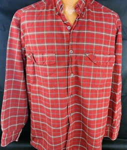 Woolrich Men's Button-Up Flannel Long Sleeve Shirt~Size Large~Plaid - Picture 1 of 4