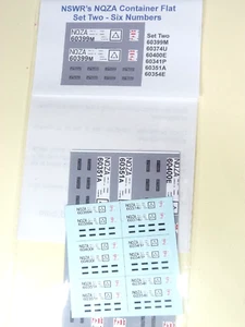 Calcomanías de película delgada plana contenedor escala HO NWR NQZA-2. ALPS impreso en Australia - Imagen 1 de 4