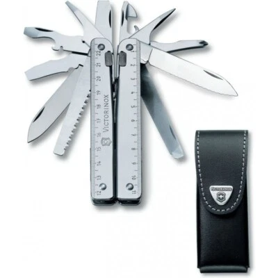 Victorinox SWISSTOOL 115 mm 26 funciones 3.0323.L con bolsa de almacenamiento de cuero Foto 1 de 4