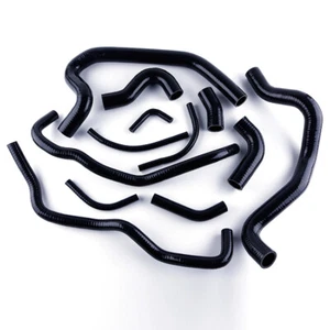 Black For Toyota MR2 MK1 AW11 Chassis 1984-1989 4A-GE MT Silicone Radiator Hoses - Picture 1 of 19