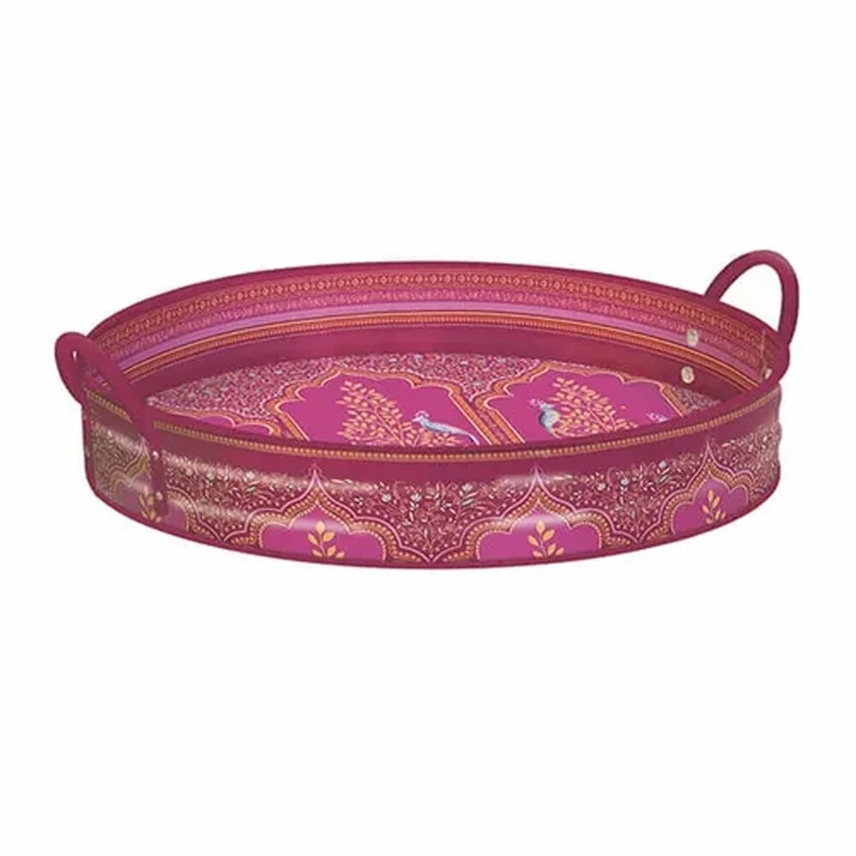 Sara Miller New India Large Handled Tin Tray 390 (d) x 60 mm - Image 1 of 1