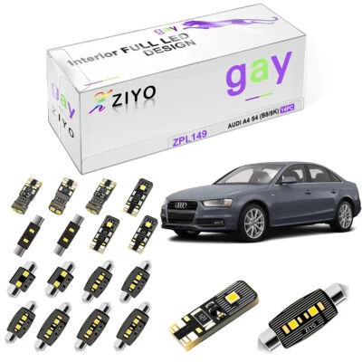 Kit de luces interiores LED súper blancas de 14 bombillas para AUDI A4 S4 B8 sedán 2009-2016 Foto 1 de 4