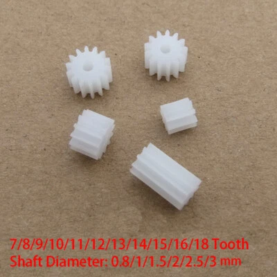 2~18 Teeth Plastic Spindle Gear Dia 0.8~3mm Transmission RC Toy Car Motor Shaft - Image 1 of 4