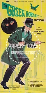 THE GREEN HORNET PLAYBOOK (1966) - VINTAGE PUNCH-OUT BOOK REPRINT - Picture 1 of 6