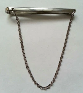 KRAWATTENKLAMMER Vintage KLASSIKER versilbert Bar Kette ART DECO STIL - Bild 1 von 4