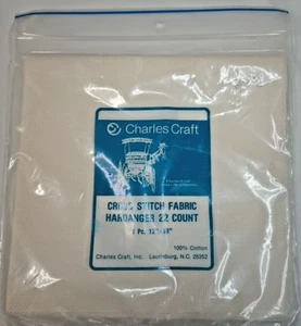 Tela Hardanger blanca 22 unidades tela 12 X 18 pulgadas Charles Craft - Imagen 1 de 4