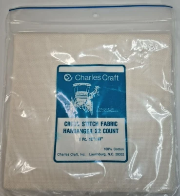 White Hardanger  22 Count Cloth 12 X 18 Inch  Fabric  Charles Craft - Image 1 of 4