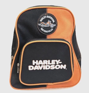Harley Davidson Rucksack schwarz orange Doppelgriffe klein leicht neu - Bild 1 von 7