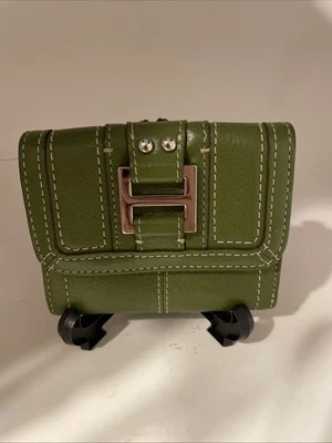 Cartera de cuero verde fósil ID tarjeta de crédito moneda en efectivo Foto 1 de 4