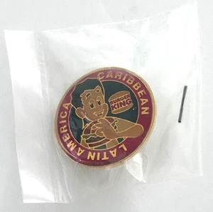 Vintage BK Burger Boy Whopper King Logo Lateinamerika Karibik Anstecknadel Emaille - Bild 1 von 3