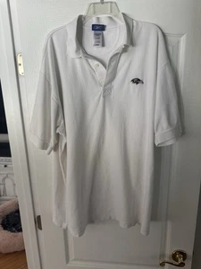HERREN LARGE WEISSES REEBOK BALTIMORE RAVENS NFL-POLOSHIRT MIT 3 KNÖPFEN AUS BAUMWOLLE - Bild 1 von 5