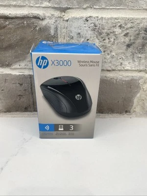 Brand NEW--HP X3000 BLACK 3-Button Wireless USB Optical Scroll Mouse - Image 1 of 2