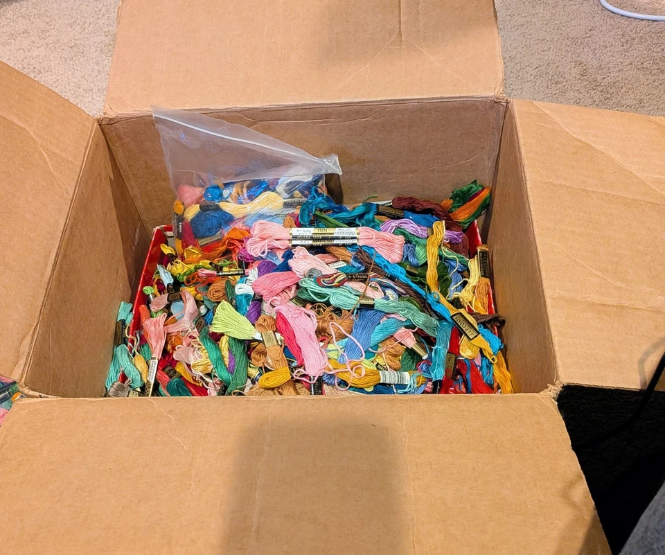 Large Lot of Vintage Cross Stitch Floss DMC, J&P Coats and more - Image 1 of 2