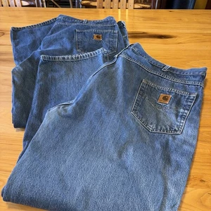 Carhart men’s jeans, Two Pair B146DST 48 x 32.  Very Nice!! - Picture 1 of 6