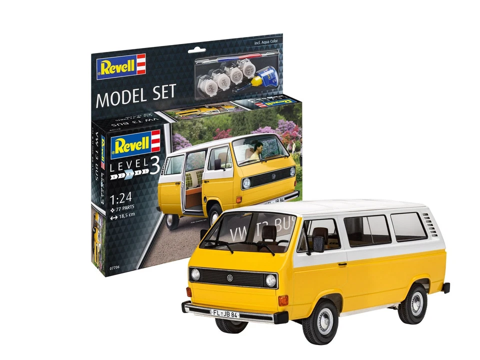 REVELL 67706 SET MODELLI VW T3 BUS MODELLO REVELL CON ACCESSORI BASE 1/25 - Immagine 1 di 1