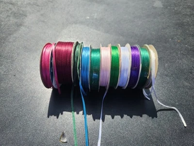 Lot Of Vintage 1/8" Ribbon - Mixed Colors  - Image 1 of 3