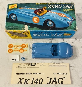 NOS Vintage 1960s Lindberg XK140 Jag Jaguar Blue Plastic Model Kit 631.50 - Picture 1 of 17