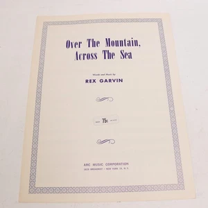 Over the Mountain Across the Sea Piano Voice Sheet Music Rex Garvin 1957 Zell - Picture 1 of 4