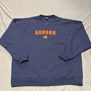 Vintage Nike Aurburn Tigers Sweatshirt Mens XL  Blue Center Mini Swoosh - Picture 1 of 13