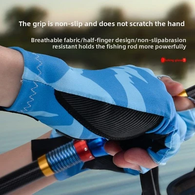 Guantes de Pesca Sin Dedos Antideslizantes Caza Tiro Impermeable Protección Solar  Foto 1 de 4